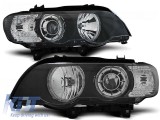 Set de faruri tuning cu ochi de &icirc;nger LED, potrivit pentru BMW X5 E53 09.1999-10.2003, stanga si dreapta Performance AutoTuning