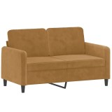 Cumpara ieftin Canapea cu 2 locuri, maro, 120 cm, catifea