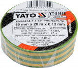Banda electroizolanta PVC 19 mm x 20 m x 0.13 mm galben-verde YATO