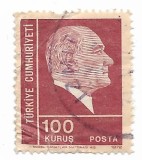 Turcia - Ataturk, 1972 - 100 K, obliterat