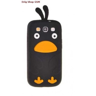 Husa Silicon 3D Chicken Apple iPhone 5C Negru foto