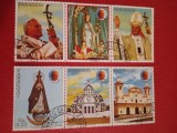 PARAGUAY, PAPA PAUL II - 6 VALORI ȘTAMPILATE, Stampilat