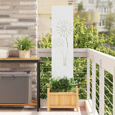 vidaXL Ecran de intimitate pentru grădină Traforaj Alb 32 x 140 cm 876232 foto