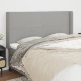 VidaXL Tăblie de pat cu aripioare gri deschis 183x16x118/128 cm textil