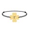 Clover - Bratara personalizata snur initiala - trifoi argint 925 placat cu aur galben 24K