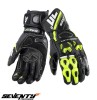 Manusi barbati pentru scuter - motocicleta racing vara Seventy model SD-R12 negru/galben Negru/galben S (7 cm)