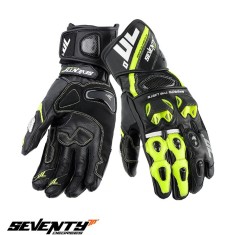 Manusi barbati pentru scuter - motocicleta racing vara Seventy model SD-R12 negru/galben Negru/galben S (7 cm)