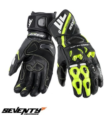 Manusi barbati pentru scuter - motocicleta racing vara Seventy model SD-R12 negru/galben Negru/galben XXL (11 cm) foto