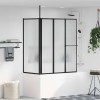 Paravan Duș Pliabil vidaXL Negru 120x70x137cm Aluminiu, Ușă Cabină Duș Mat, Protecție Impermeabilă
