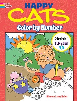 Happy Cats Coloring Book/Happy Cats Color by Number: 2 Books in 1/Flip and See! foto
