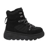 Ghete Dama Casual Sport Piele Ecologica Negre Imblanite Platforma 38