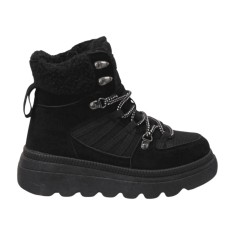 Ghete dama, stil casual sport, din piele ecologica, Negru - 39