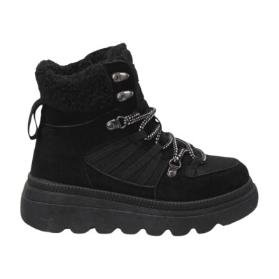Ghete dama, stil casual sport, din piele ecologica, Negru - 39 foto