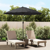 VidaXL Umbrelă de soare de exterior, st&acirc;lp aluminiu, negru, 270 cm