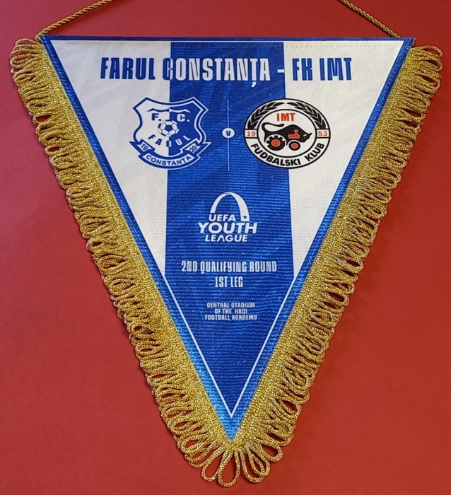 Fanion (protocol) meci fotbal FARUL CONSTANTA-FK IMT (Youth Legaue)