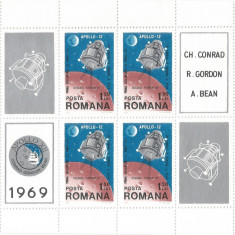 Romania, LP 715a/1969, Apollo 12, in bloc de 4, MNH