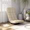 Scaun de podea pivotant, crem, material textil - 2