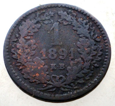 7.182 UNGARIA 1 KRAJCZAR 1891 KB foto