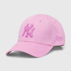 New Era șapcă de baseball din bumbac culoarea roz, cu imprimeu, NEW YORK YANKEES