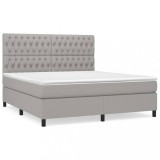 Cumpara ieftin Pat continental, gri deschis, 180x200 cm, material textil