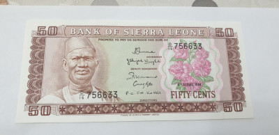 bancnota sierra leone 50c 1984 foto