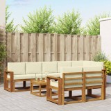 vidaXL Set de canapele de exterior cu pernă 9 pcs Natural și Crem 3366608