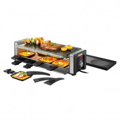 Plita electrica Raclette Unold, 1100 W, 8 spatule, LED, termostat, control temperatura, placa reversibila, accesorii incluse foto