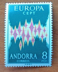 ANDORA SPANIOLA-&amp;#039;&amp;#039;EU CEPT&amp;#039;&amp;#039;-Cel mai rar!!!!-MNH nestamp. foto