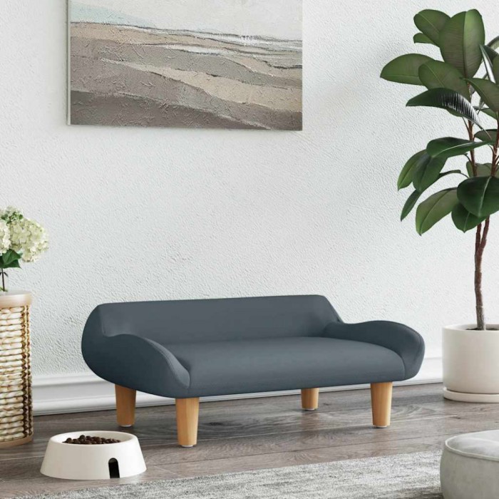 Pat de c&acirc;ini, gri &icirc;nchis, 70x40x24 cm, material textil