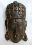 Masca budista Dharma Buddha din Bali, sculptura asiatica din lemn 27cm