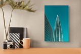 Tablou Canvas Arhitectură Modernă Turnuri Cer Albastru Geometrie, 26 x 39 cm, CMCLASS