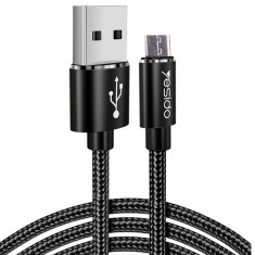 Yesido - Cablu de date (CA-57) - USB la Micro USB, 2.4A, 1.2m - Negru