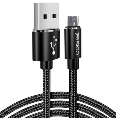 Yesido - Cablu de date (CA-57) - USB la Micro USB, 2.4A, 1.2m - Negru foto