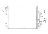 Condensator climatizare Renault Kangoo, 03.2003-2008, motor 1.2, 43 kw benzina, 1.5 dci, 42 kw/48 kw; 1.9 dci, 62 kw diesel, cutie manuala, aluminiu