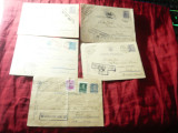 5 Carti Postale 1941-1945 Cenzura Arad , Sibiu , Bucuresti ,timbre fixe Mihai
