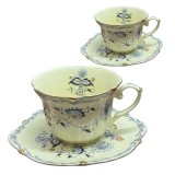 Serviciu Portelan Vintage 2 Cesti si farfurii, BLUE FLORAL