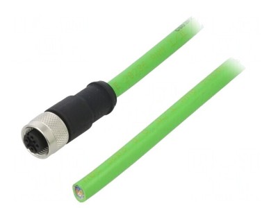 Mufă Ethernet M12 4 Pin Mamă 3m PUR IP67 foto