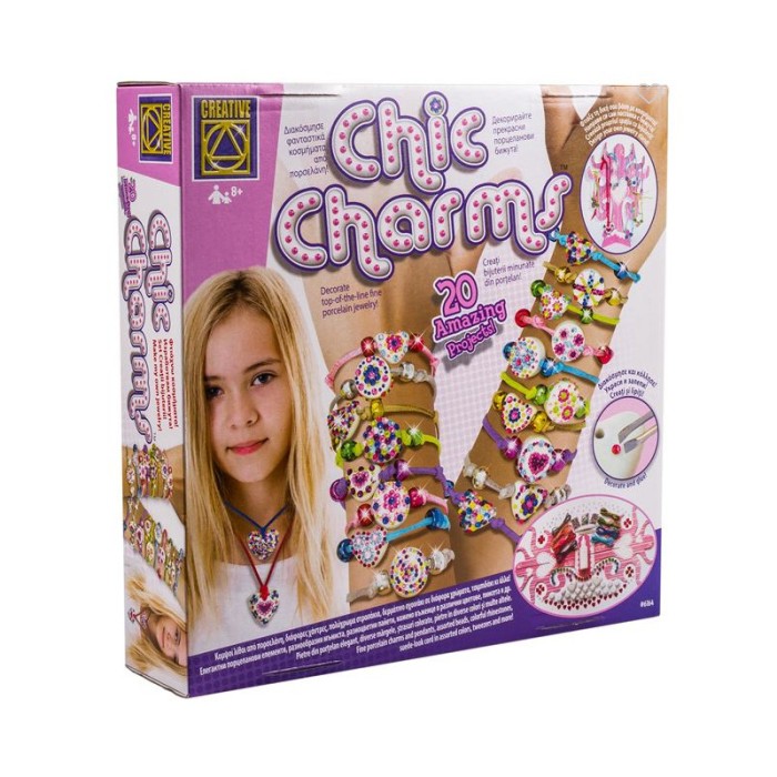 Set creativ de bratari si coliere pentru copii, diverse forme, ATU-086051