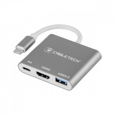 Adaptor Cabletech USB-C - USB 3.0 / HDMI Grey foto