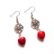 cercei inimioare de&nbsp; howlite rosu 43320