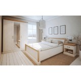Set dormitor mdf alb pin nordic maro stejar salbatic Royal 157x60x197 cm
