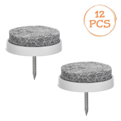 Protectoare Mobilă, Set 12 Bucăți, Cuie, Pasla, Diametru 24 mm, Gri foto