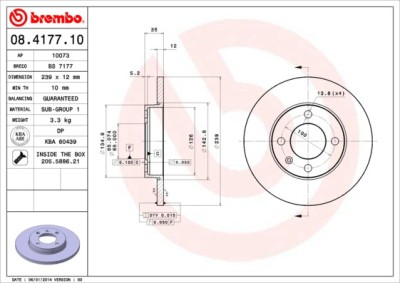 BREMBO 08.4177.10 PRIME LINE Disc frana foto