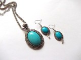 set colier si cercei cu turcoaz 47138