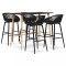 vidaXL Set mobilier de bar, 5 piese, negru 3057459
