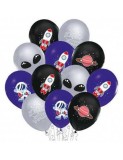 Set 12 baloane latex galaxie cosmica 30 cm