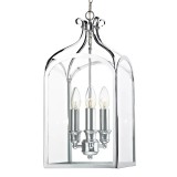 Lustra tip pendul Parksley, 3 lumini, metal/sticla, transparent/argintiu, 29 x 29 x 66-266 cm