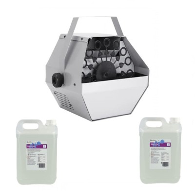 Set petrecere masina de baloane si lichid, IdeallStore&amp;reg;, argintiu, 10 l foto