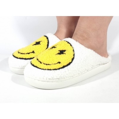 Papuci de casa crem cu galben, veseli, usori, caldurosi - model 106352 foto