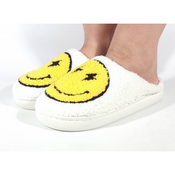 Papuci de casa crem cu galben, veseli, usori, caldurosi - model 106352